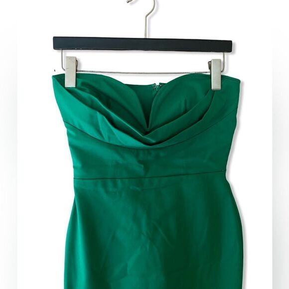More To Come Sophia Midi Dress Kelly Green strapless sheath Revolve XS - Picture 2 of 10